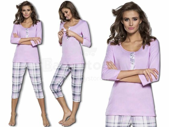 Italian Fashion Atena Col.Gray/Roze Пижама для кормящих мамочек