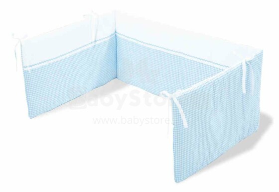 Pinolino Vichy Karo Blue Art.650389-2  Бортик-охранка для детской кроватки, 165x28см