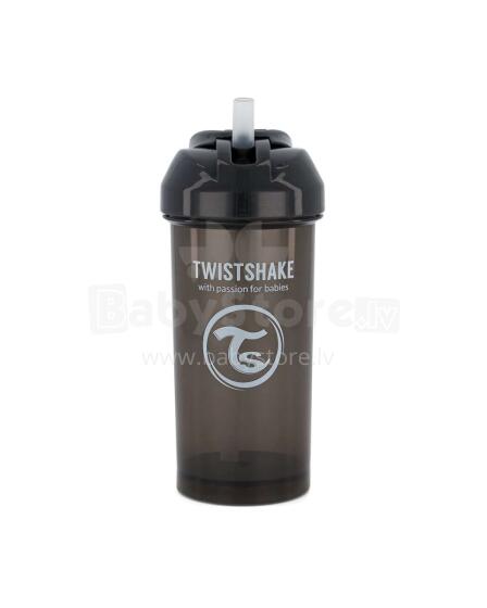 Twistshake Straw Cup Art.103069 Black Silikoonkõrrega beebitass vanuses 6+ kuud, 360 ml