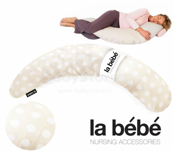 La Bebe™ Moon Maternity Pillow Art.103260 White Dots Подушка-подковка для беременных с наполнителем из полистерола,195см