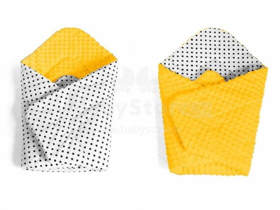 La bebe™ Swaddle Minky+Cotton Art.104627 Yellow конвертик для новорождённого двухсторонний  75x75 см