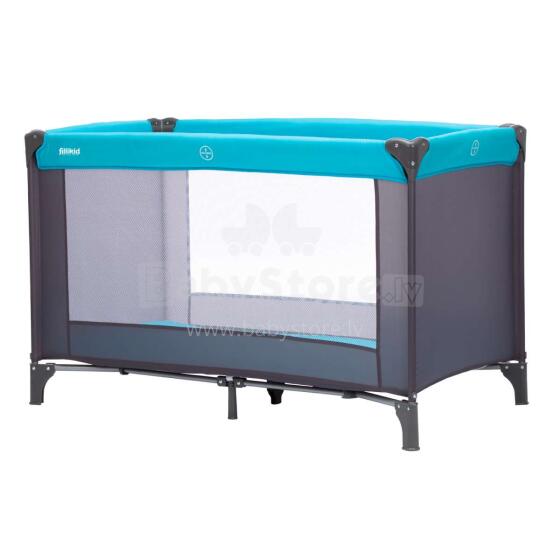 Fillikid Art.4055-07 Travel cot Basic Grey/Turquoise Reisivoodi, maneez