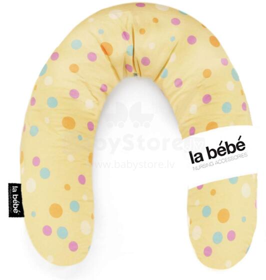 La Bebe™ Rich Cotton Nursing Maternity Pillow Art.111357 Yellow Dots Cotton Sheeps Imetamispadi