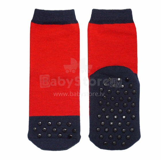 Weri Spezials Art.22001 BlueRed  Baby Socks Non Slips Laste sokkid ABS'iga, mittelibisevad