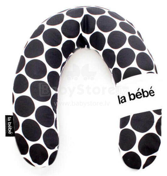 La Bebe™ Rich Cotton Nursing Maternity Pillow Memory Foam Art.113034 Black Dots Imetamis, magamispadi