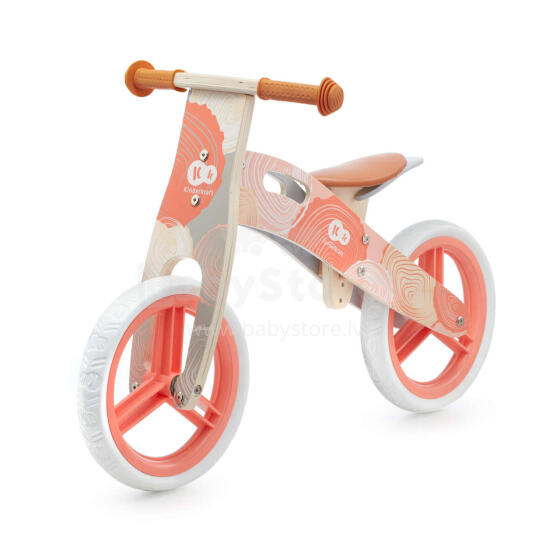 KinderKraft'21 Runner Natural Coral Art.KRRUNN00CRL0000  Jooksurattas puitraamiga