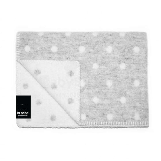 La Bebe™ Cosy Grey Dots Art.113477 Natural Lambswool Baby blanket Dots 70x100cm