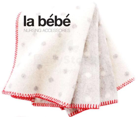 La Bebe™ Cosy Dots Natural Lambswool Baby blanket Grey Dots 100х70 cm