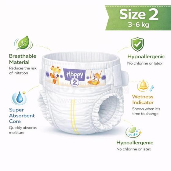 Happy Mini Beebimähkmed 2, suurus alates 3-6 kg, 1 tk.