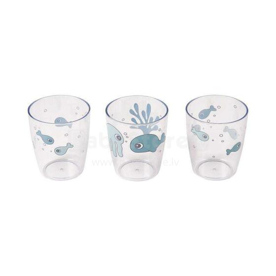 Done by Deer Yummy väike klaas 3tk Sea Friends, Blue 120 ml