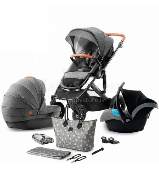 KinderKraft Prime Grey 3 in1 Art.KKWPRIMGRMB300 Universaalne jalutuskäru 3 ühes