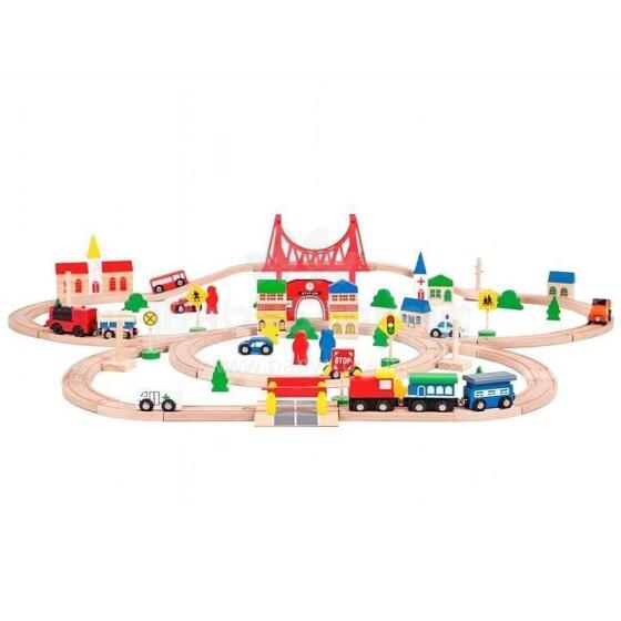 EcoToys Railway Set Art.HM014665  Puidust raudtee