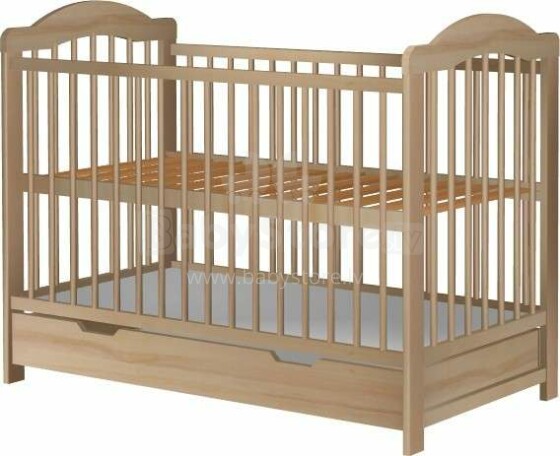 Baby Crib Club AK  Art.117581 Natural Laste puidust voodi sahtliga 120x60cm