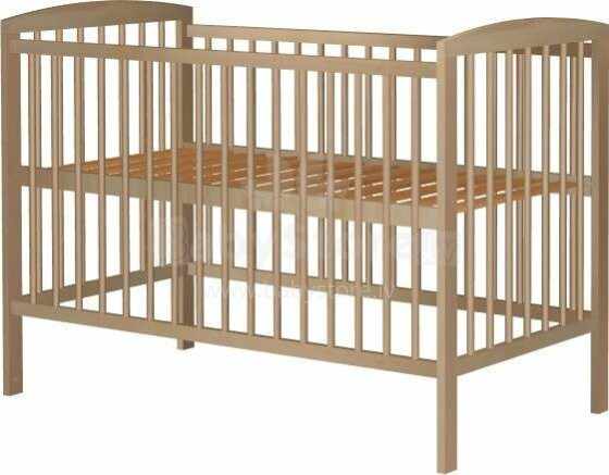 Baby Crib Club KC Art.117590 Natural   Детская деревянная кроватка 120x60см