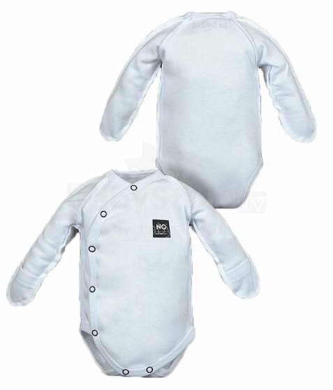 La Bebe™ NO Baby Body Art.117682 White  Бодик из 100% мягкого  хлопка с длинным рукавом