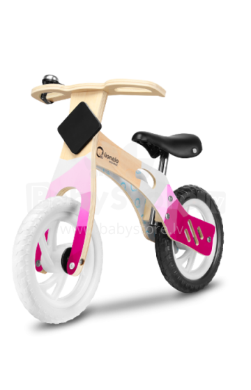 Lionelo Balance Bike Willy  Art.117913 Bubble Gum   Jooksurattas puitraamiga