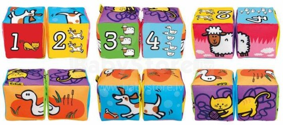 K's Kids Match Blocks Animals  Art.KA10755  Мягкие кубики  с картинками