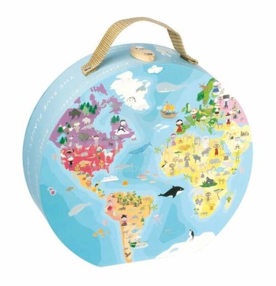 JANOD puzle koferī "Pasaules karte", 208 gb.