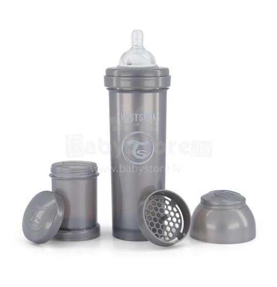 Twistshake Anti Colic Art.128086 Pastel Grey Koolikutevastane pudel 330 ml