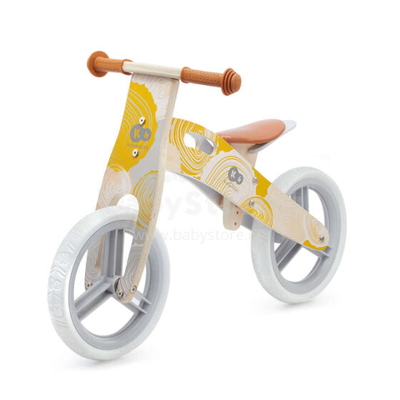 KinderKraft'21 Runner Natural Yellow Art.KRRUNN00YEL0000  Jooksurattas puitraamiga