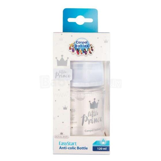 Canpol baby PP Easy Start ROYAL BABY Art.35/233 Sinine koolikutevastane pudel 120ml