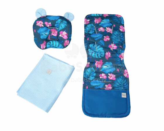 Baby Love Baby Set  Art.131735 Blue Комплект:мягкий вкладыш  для коляски/подушка/ одеяло (плед)
