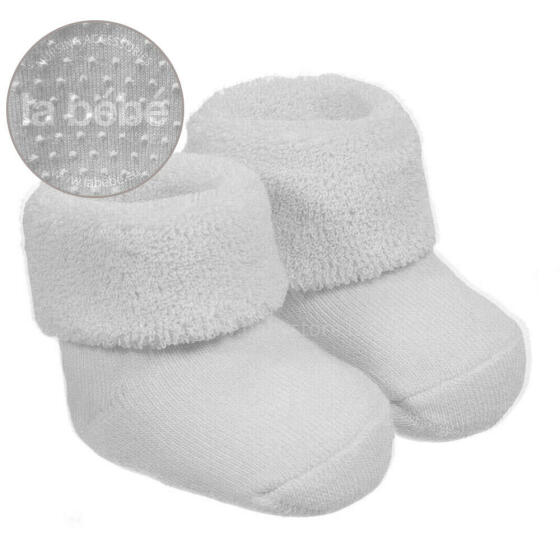 La bebe™ Eco Cotton Baby Socks with rubber grip Art. 135814 Beige-Grey Dabīgas kokvilnas mazuļu zeķītes/zekes [made in Estonia]