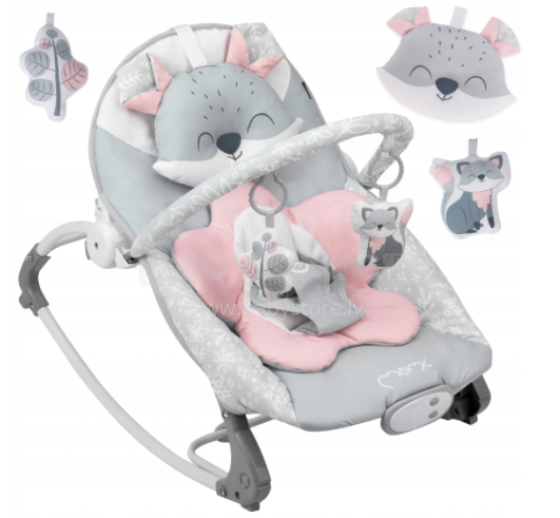 Momi Bouncer Luis Art.BULE00016 Pink   Modern rocking chair with music and vibration