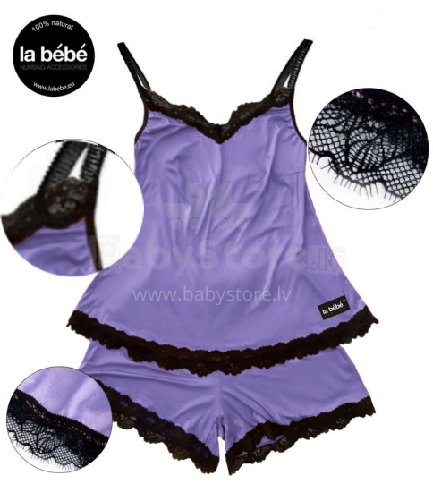 La bebe™ Maternity Cotton Art.137581 Violet  Pijamas for pregnant.
