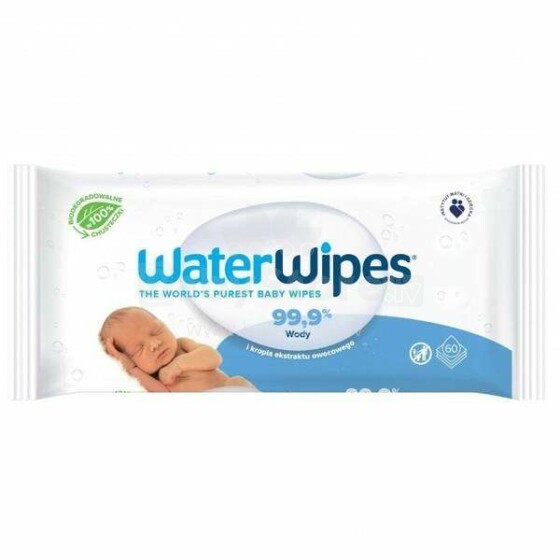 WaterWipes Bio Baby Wipes Art.137582 Оригинальные влажные салфетки для младенцев,60 шт.