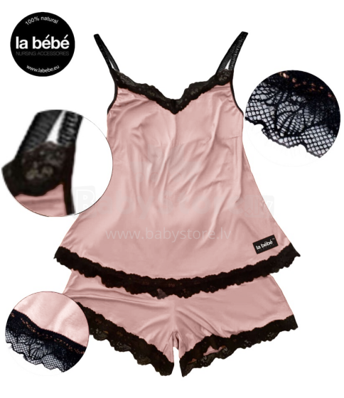 La bebe™ Maternity Cotton Art.138292 Old rose Pijamas for pregnant.