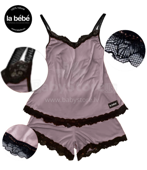La bebe™ Maternity Cotton Art.138293 Light Purple Pijamas for pregnant.