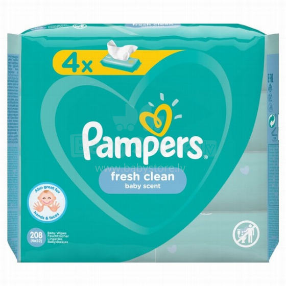 Pampers Sensitive Art.2T1954 Beebi salvrätikud,52x4tk