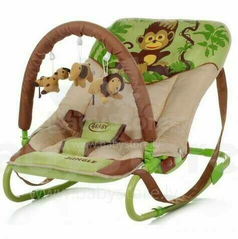 4Baby  Jungle Green Bērnu šūpuļkrēsliņs ar vibrāciju