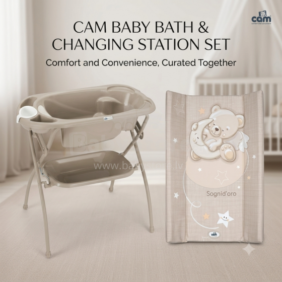 Cam Baby Block + Bagno Art.V291-C260 Beige Пеленальная поверхность +  Ванночка со штативом (Италия)
