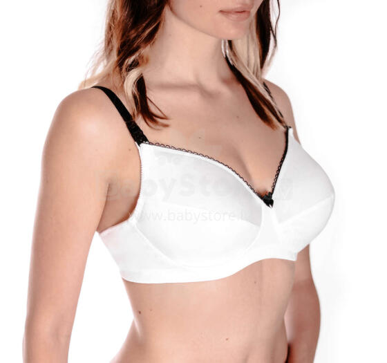 La Bebe™ Lingerie Basic Bio Cotton Art. Art.142426 White&Black Maternity/Nursing Bra