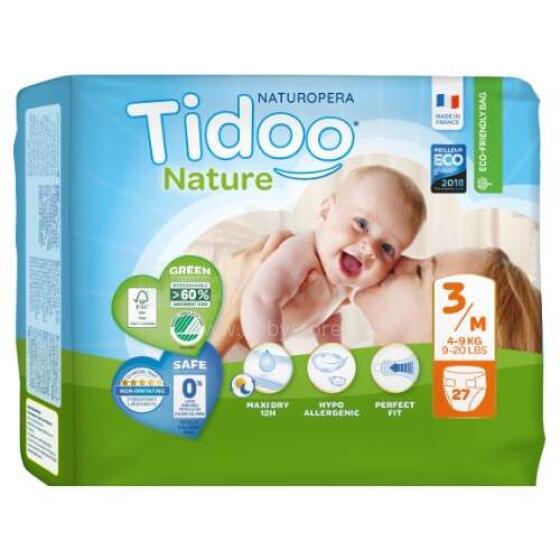 Tidoo Nature Art.142568 Ökoloogilised mähkmed M suurus 4-9kg, 27 tk.