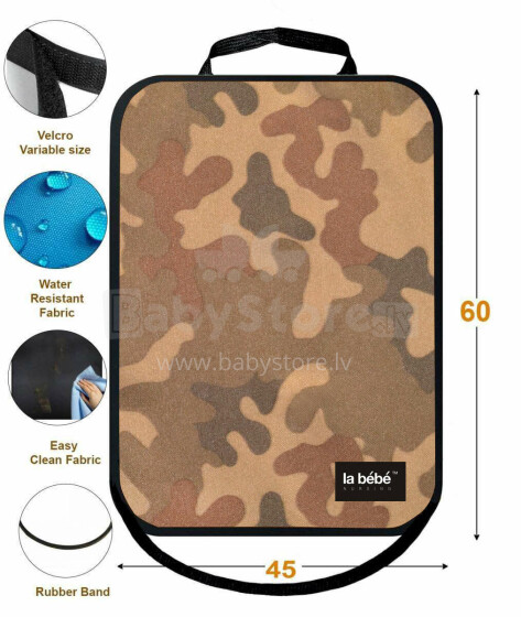 La bebe™ Car Seat Back Protector Art.143251 Camouflage Car seat protector
