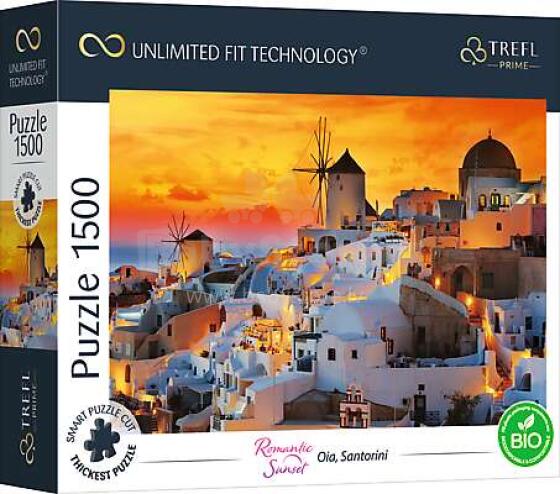 TREFL Prime puzle Romantisks saulriets “Santorini”, 1500 gab.