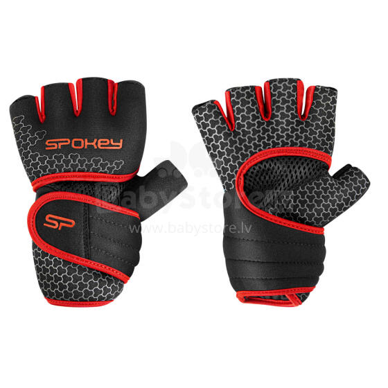 Spokey LAVA Art.928973 Black Red Неопреновые перчатки для фитнеса размер S