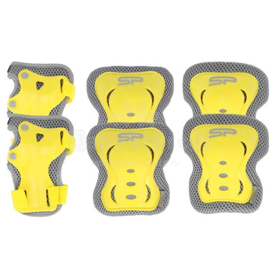Spokey Shield L Art.940932 Yellow Laste kaitsekomplekt peopesadele, küünarnukkidele ja põlvedele.