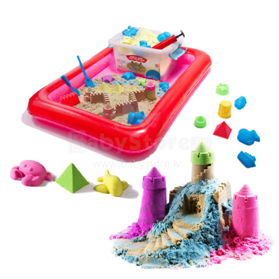 Ikonka Art.KX9511 Kinetic sand in a box 2kg sandbox + 16 moulds