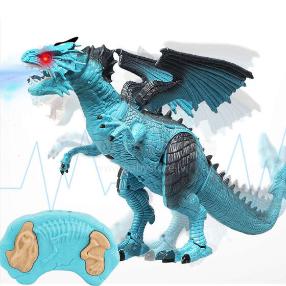 Ikonka Art.KX9993 RC dinosaurus Controlled Dragon - kõnnib, möirgab, hingab auru 41 cm
