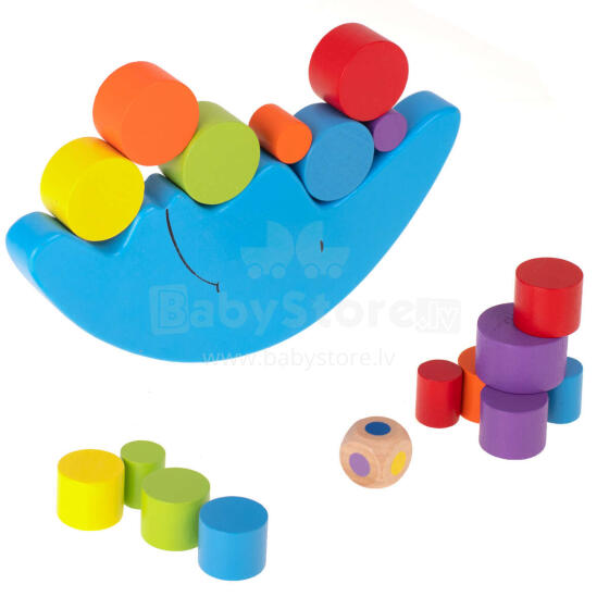 Ikonka Art.KX7295 Montessori puidust kuu tasakaalustamise arcade mäng
