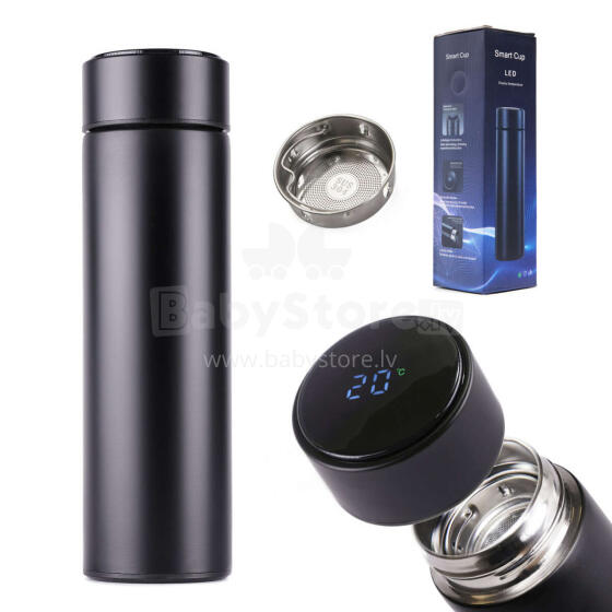 Ikonka Art.KX6358 Thermos kruus smart LED 500ml must