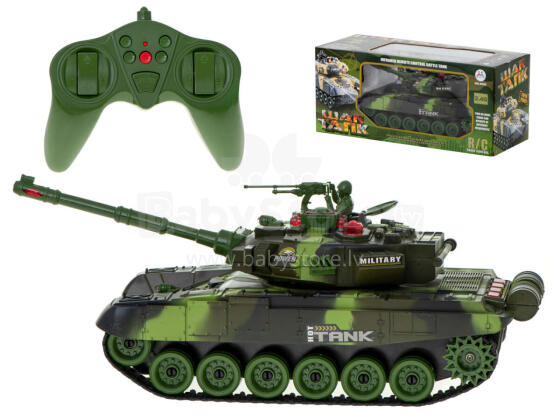 Ikonka Art.KX8714_1 RC Big War Tank 9995 suur 2,4 GHz roheline