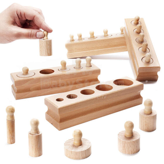 Ikonka Art.KX6295 Puidust silindri kaalud montessori sorteerija