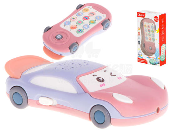 Ikonka Art.KX5980 Auto telefoni täheprojektor koos muusika roosa