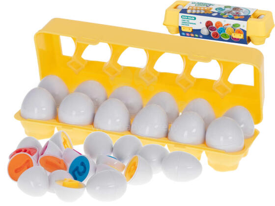 Ikonka Art.KX5964 Hariduslike sorter puzzle sobitada kujundeid numbrid munad 12tk
