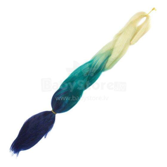 Ikonka Art.KX9904_25 Sünteetilised juuksed vikerkaarevärvi ombre blond-roheline-sinine